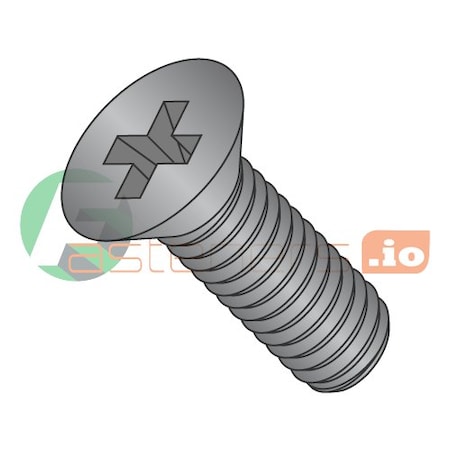 Newport Fasteners M6-1.00 x 25 mm Phillips Flat Machine Screw, Black Oxide Steel, 1000 PK 444494